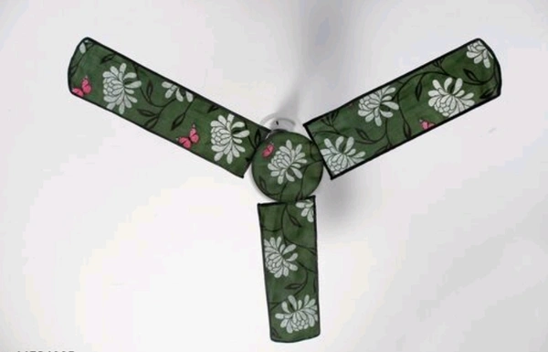 STYLISTA Waterproof & Dustproof Three Blade Ceiling Fan Cover with Velcro Enclosure Set of 1 Fan Cover - Free Size, Green, PVC, pack of1